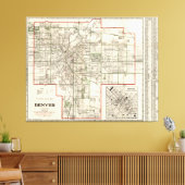  kaart van Denver Colorado (1920) Canvas Afdruk (Insitu (Woonkamer))
