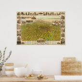 Kaart van Denver, Uitzicht vogelsoorten-Oog, 1908 Poster (Keuken)