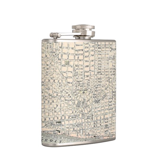  kaart van Detroit (1895) Heupfles (Rechts)