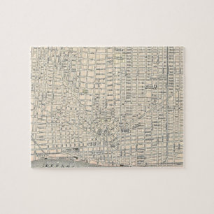 kaart van Detroit (1895) Legpuzzel