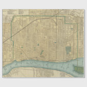 kaart van Detroit Michigan (1895) Cadeaupapier (Vlak)