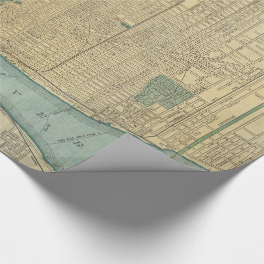  kaart van Detroit Michigan (1895) Cadeaupapier (Hoek)