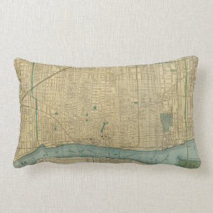  kaart van Detroit Michigan (1895) Kussen