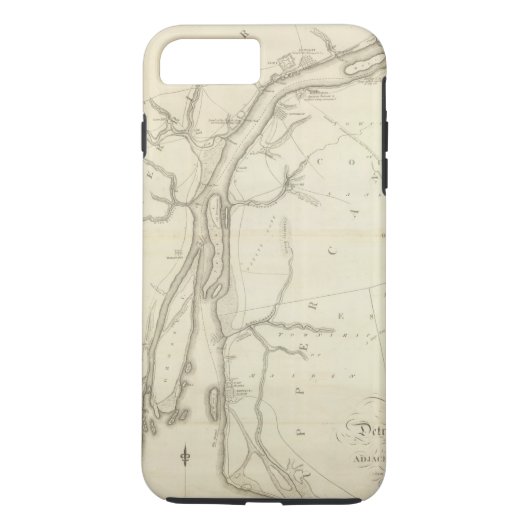 Kaart van Detroit River Case-Mate iPhone Case (Achterkant)
