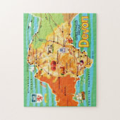 Kaart van Devon Engeland 11x14 Legpuzzel (Verticaal)