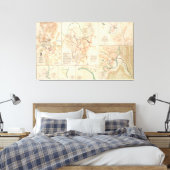  kaart van diverse burgeroorlogsslagvelden (1895) canvas afdruk (Insitu (Slaapkamer))