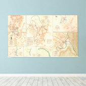  kaart van diverse burgeroorlogsslagvelden (1895) canvas afdruk (Insitu (Houten vloer))