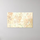 kaart van diverse burgeroorlogsslagvelden (1895) canvas afdruk (Voorkant)