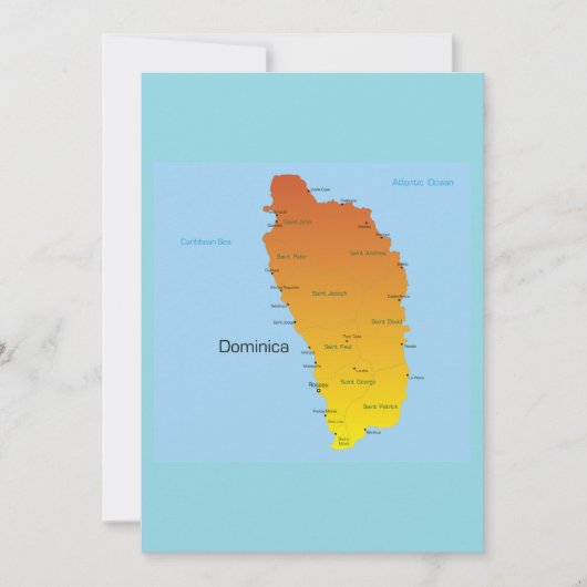 kaart van Dominica (Voorkant)