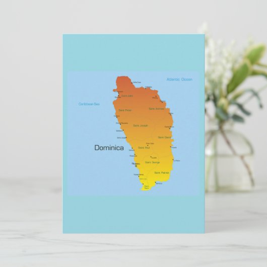 kaart van Dominica (Staand voorkant)