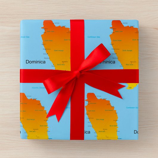 kaart van Dominica Cadeaupapier
