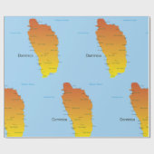kaart van Dominica Cadeaupapier (Vlak)