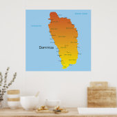 kaart van Dominica Poster (Keuken)