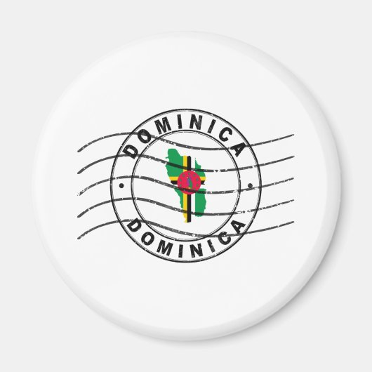 Kaart van Dominica, poststempel Magneet (Voorkant)