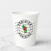Kaart van Dominica, poststempel Papieren Bekers (Voorkant)