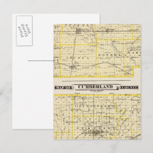 Kaart van Douglas County Map of Cumberland County (Voorkant / Achterkant)