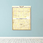 Kaart van Douglas County Map of Cumberland County Canvas Afdruk (Insitu (Houten vloer))