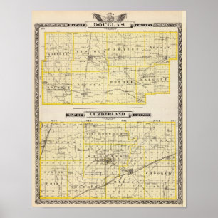 Kaart van Douglas County Map of Cumberland County Poster