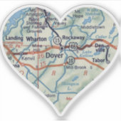 Kaart van Dover NJ 50 Sticker (Voorkant)