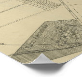  kaart van Downtown Houston (1913) Poster (Hoek)