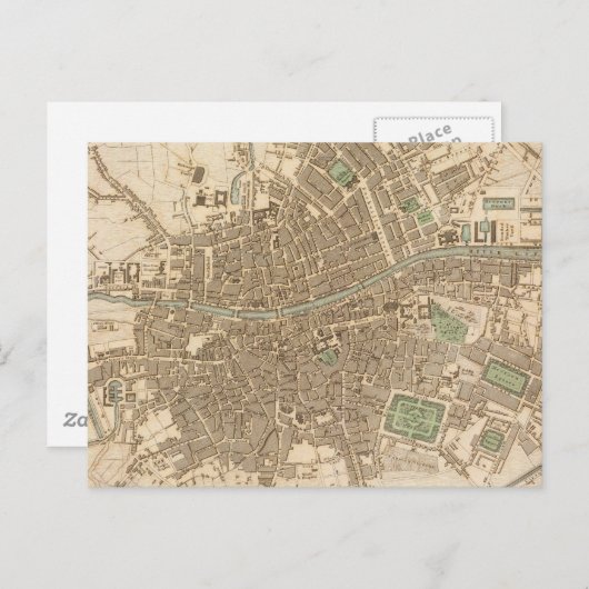  kaart van Dublin (1836) (Voorkant / Achterkant)