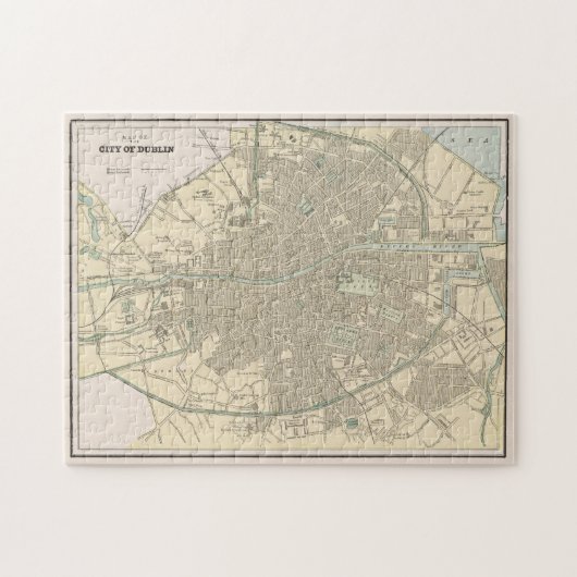  kaart van Dublin Ierland (1901) Legpuzzel (Horizontaal)
