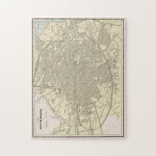 kaart van Dublin Ierland (1901) Legpuzzel (Verticaal)