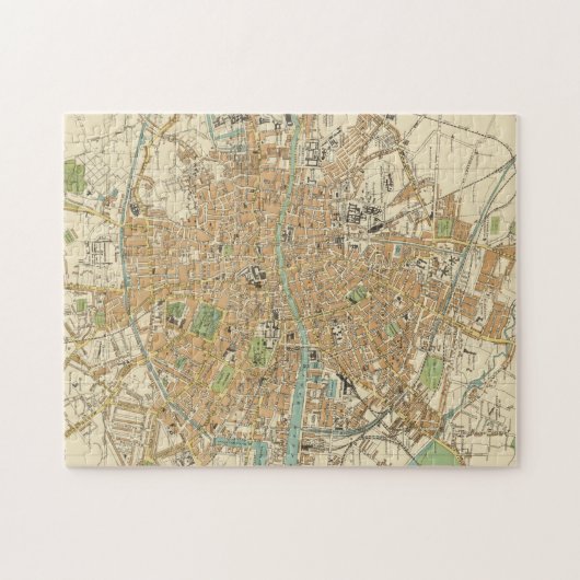  kaart van Dublin Ierland (1914) Legpuzzel (Horizontaal)