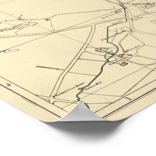  kaart van Dublin Ierland (1914) Poster (Hoek)