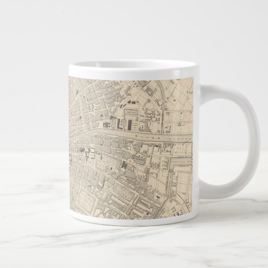 Kaart van Dublin, Ierland Grote Koffiekop (Rechts)