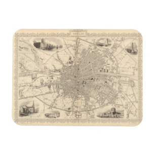Kaart van Dublin, Ierland Magneet