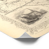 Kaart van Dublin, Ierland Poster (Hoek)