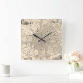 Kaart van Dublin, Ierland Vierkante Klok (Huis)