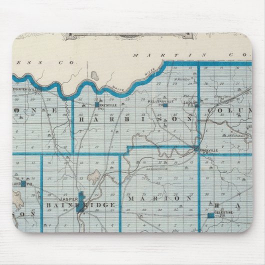 Kaart van Dubois County Muismat (Voorkant)