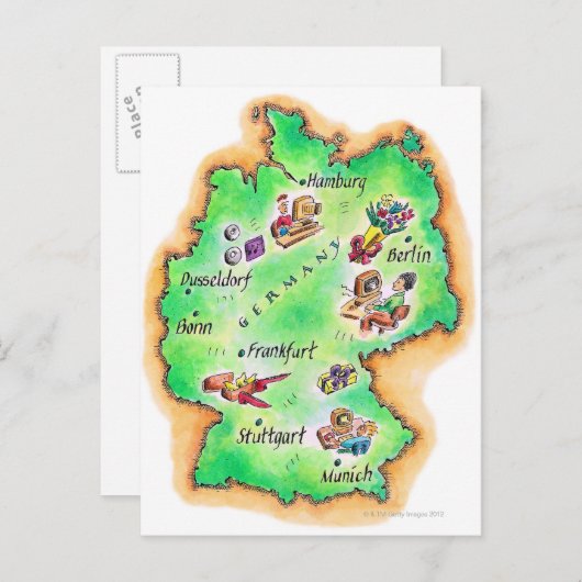 Kaart van Duitsland (Voorkant / Achterkant)