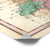  kaart van Duitsland (1827) Poster (Hoek)