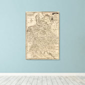 Kaart van Duitsland Canvas Afdruk (Insitu (Houten vloer))