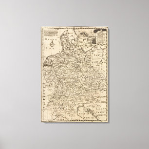 Kaart van Duitsland Canvas Afdruk