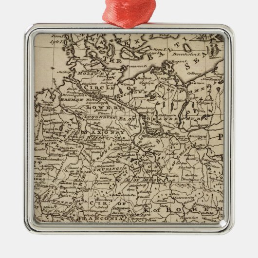 Kaart van Duitsland Metalen Ornament (Voorkant)