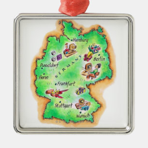 Kaart van Duitsland Metalen Ornament