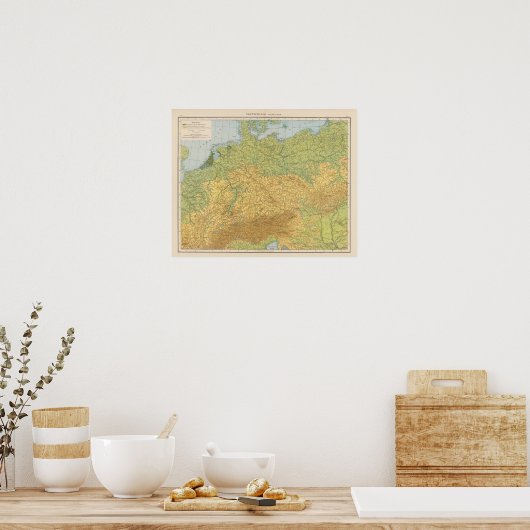Kaart van Duitsland Poster (Keuken)