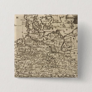 Kaart van Duitsland Vierkante Button 5,1 Cm