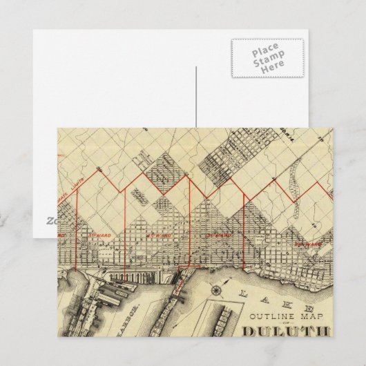 Kaart van Duluth en Suburbs (Voorkant / Achterkant)