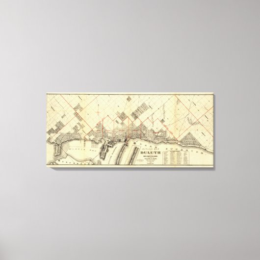 Kaart van Duluth en Suburbs Canvas Afdruk (Voorkant)