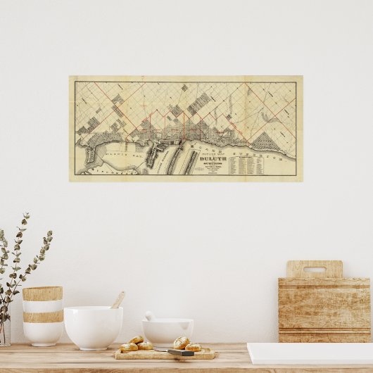 Kaart van Duluth en Suburbs Poster (Keuken)