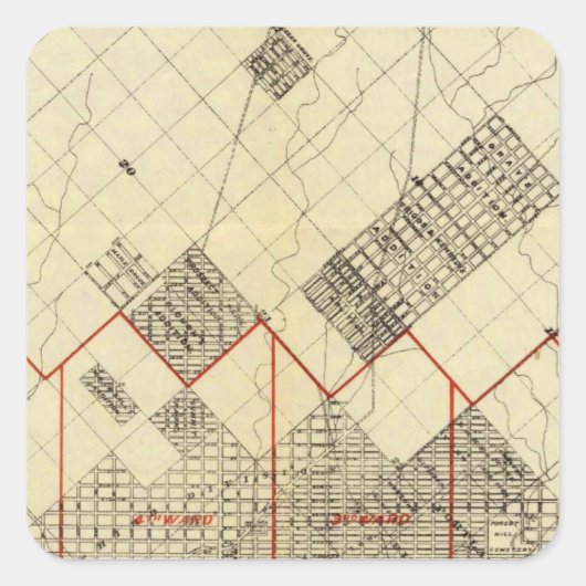 Kaart van Duluth en Suburbs Vierkante Sticker (Voorkant)