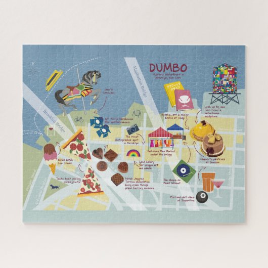 Kaart van Dumbo Brooklyn New York Legpuzzel (Horizontaal)