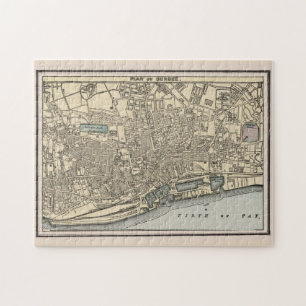 kaart van Dundee Scotland (1901) Legpuzzel