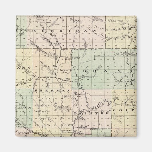 Kaart van Dunn County, staat Wisconsin Magneet (Voorkant)