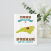 Kaart van Durham, North Carolina - Home is where (Staand voorkant)